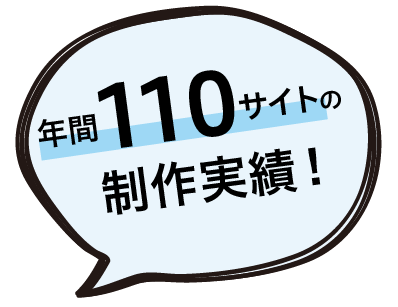 年間110サイトの制作実績！
